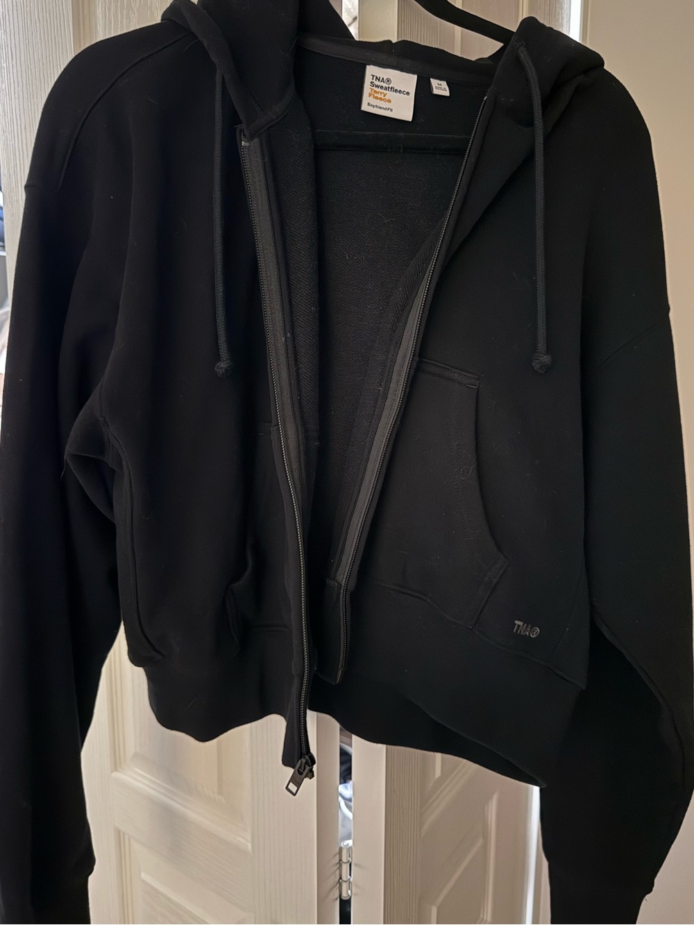 TNA Black Zip-Up Hoodie Sweatshirt